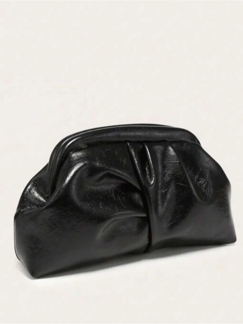 Black Woven Clutch Bag -